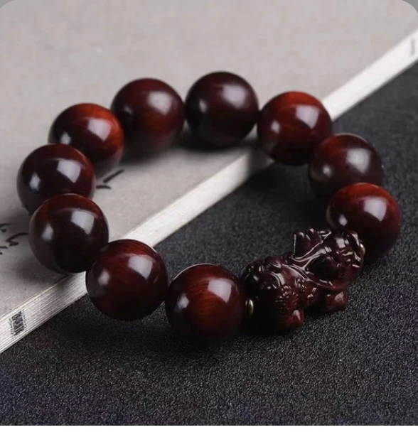 高密小叶紫檀雕刻貔貅串珠