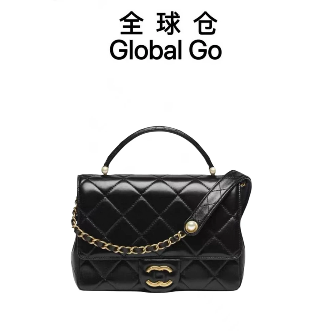 【全球仓Global Go】2545珍珠黑色包包
