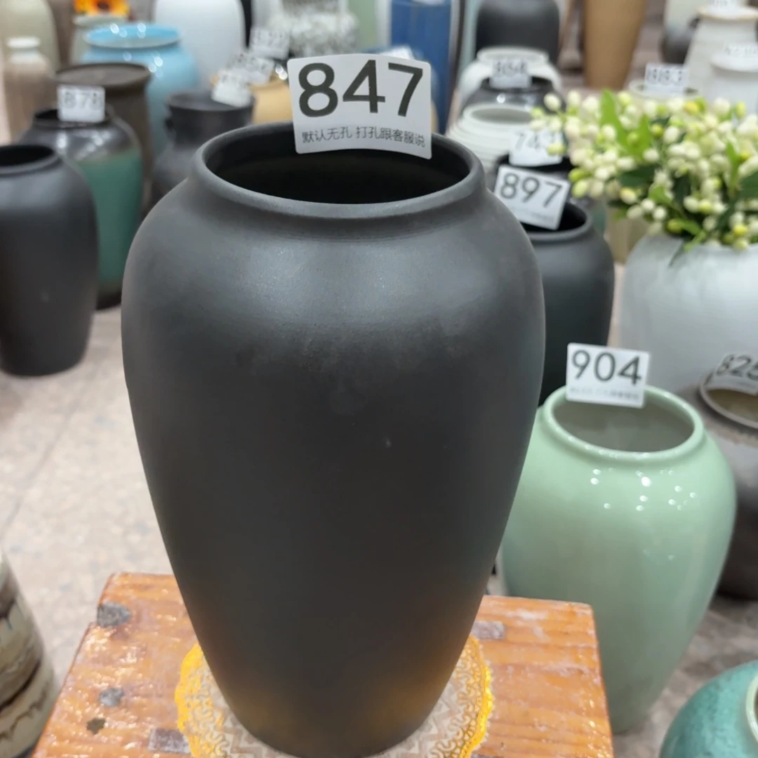 摆件847微瑕景德镇陶瓷花瓶高27口9.5