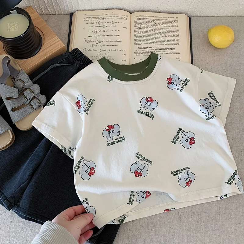 童装男童短袖t恤儿童夏装上衣2025夏季新款男孩棉宽松半袖衣服