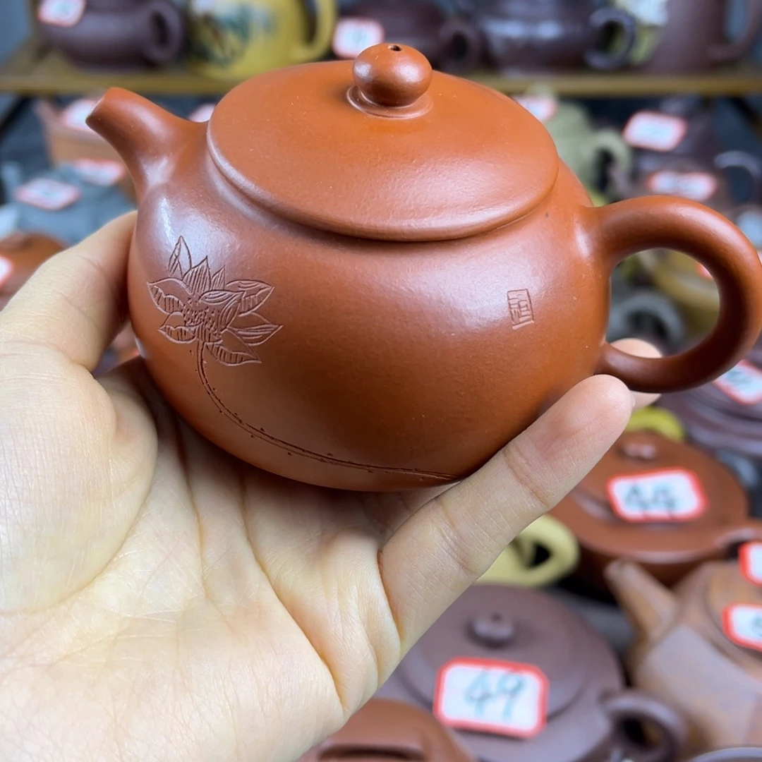 紫砂茶壶宜兴紫砂壶微瑕晃盖花泥