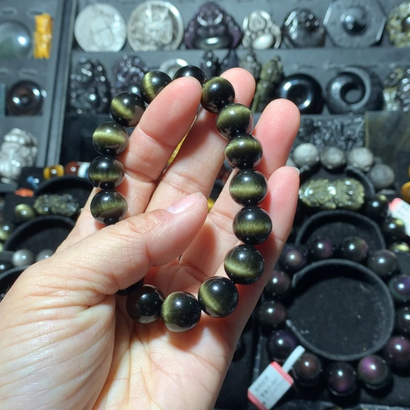 【闪购商品】黑曜岩手串未镶嵌小****儿
