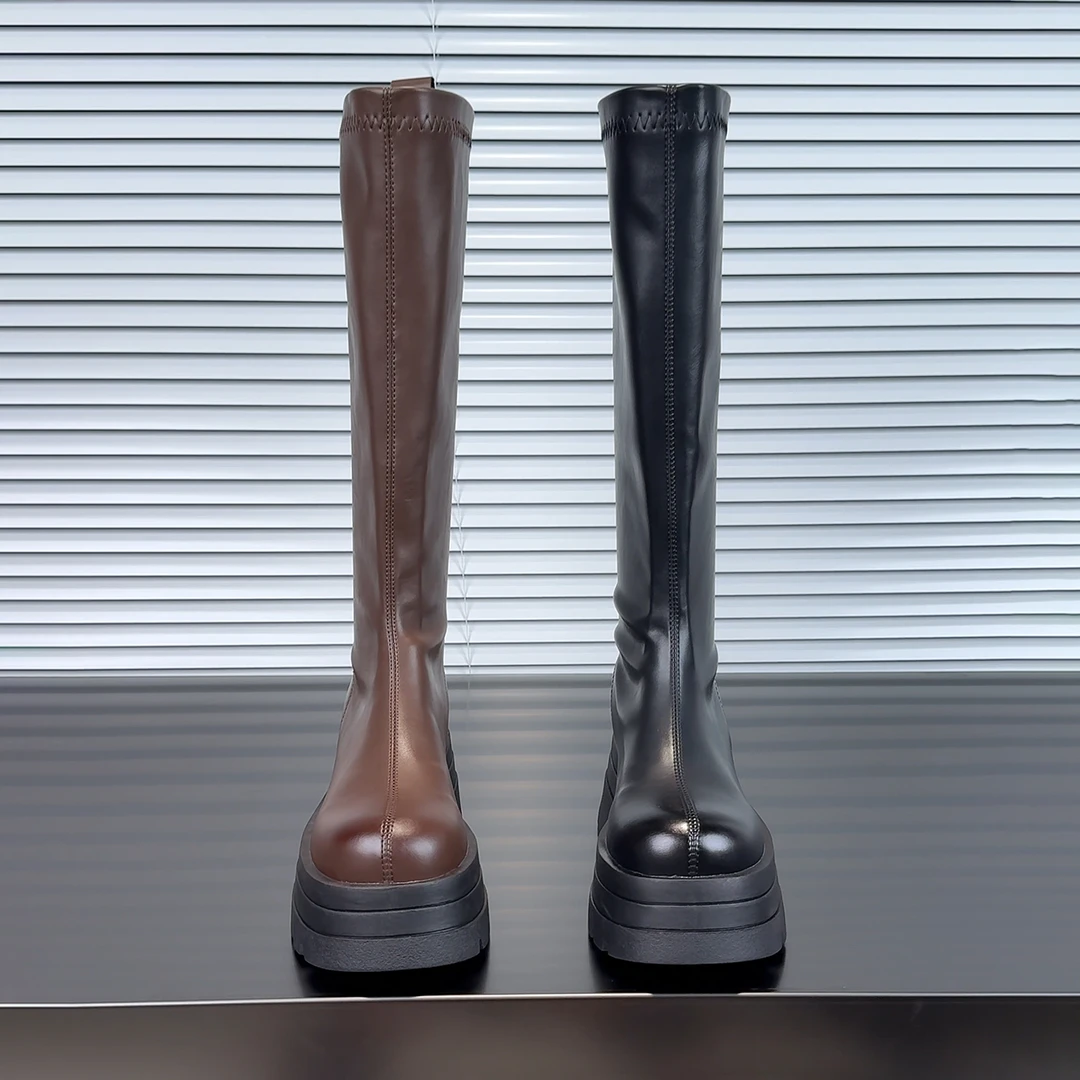 高筒长靴英伦风厚底增高瘦瘦靴2025年秋冬季新款不过膝长筒骑士靴