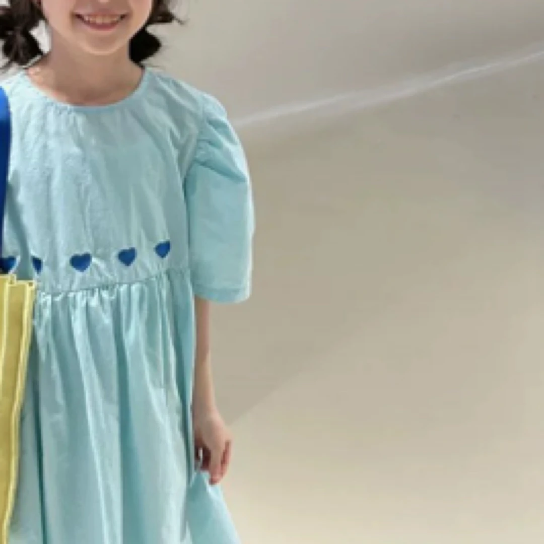 042-沫弛尔2025夏季女少女风短袖B类A字裙连衣裙