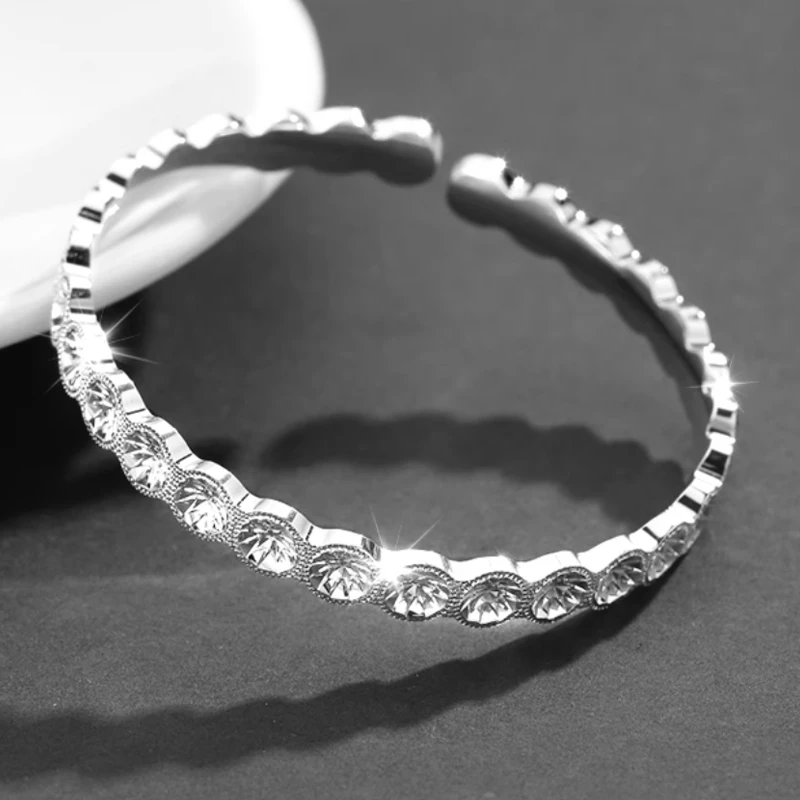 足银手镯 9999蜂巢手镯女纯银饰品年轻款镯子520情人节礼物送女友