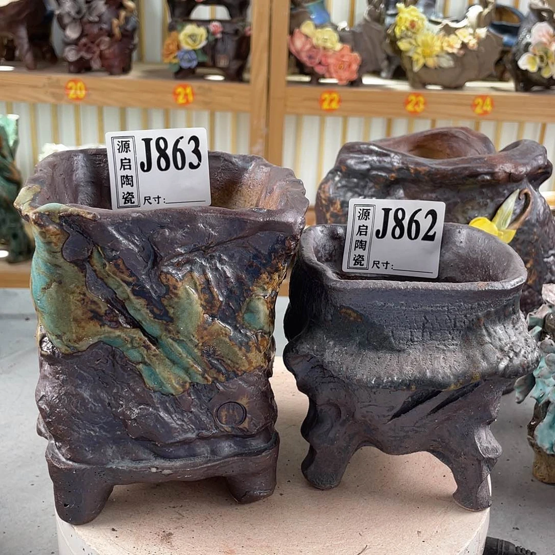 紫砂花盆景德镇陶瓷多肉862-3