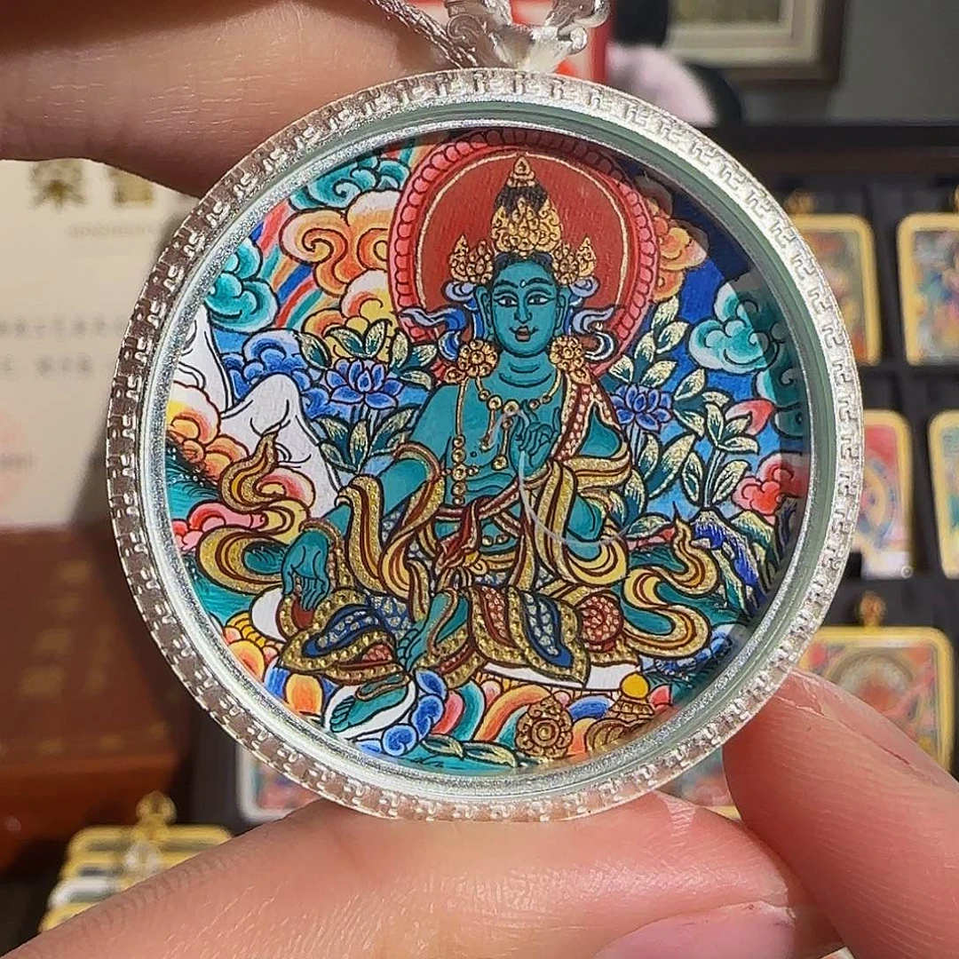 装裱画纯手绘天然矿料 绿妈妈 普华东智绘