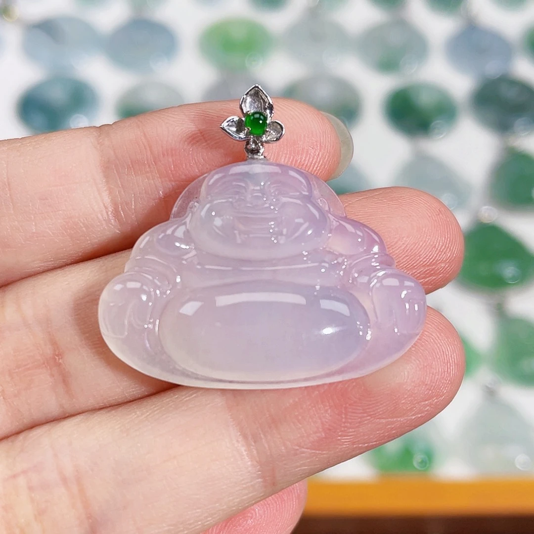 颈饰18K金镶嵌翡翠吊坠