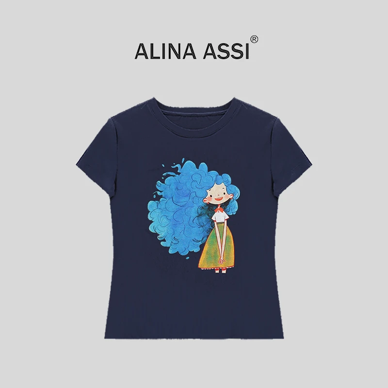 【楠楠】2025春夏新款百搭简约显瘦女短袖上衣E0225