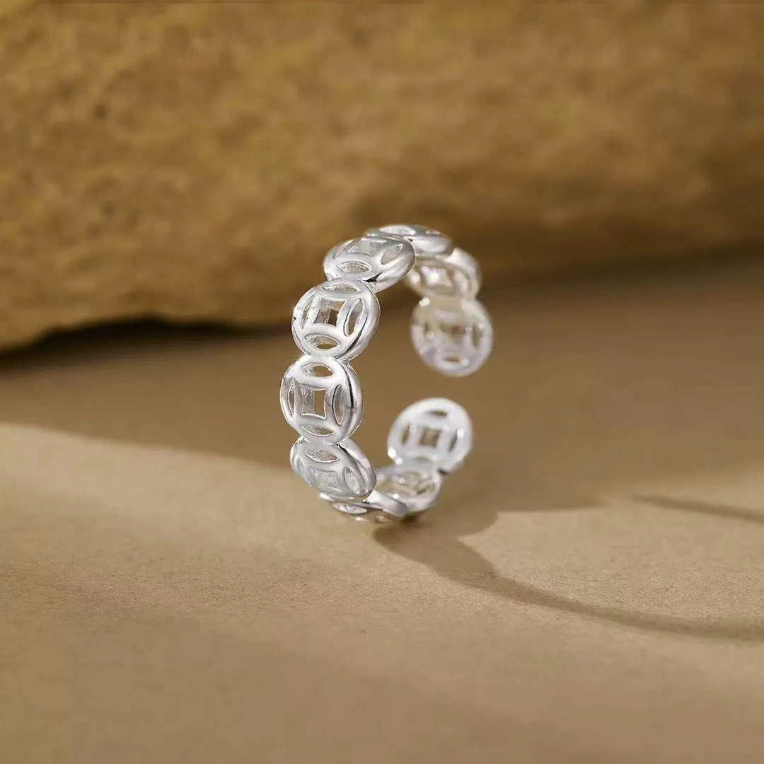 精品铜钱戒指八宝B02