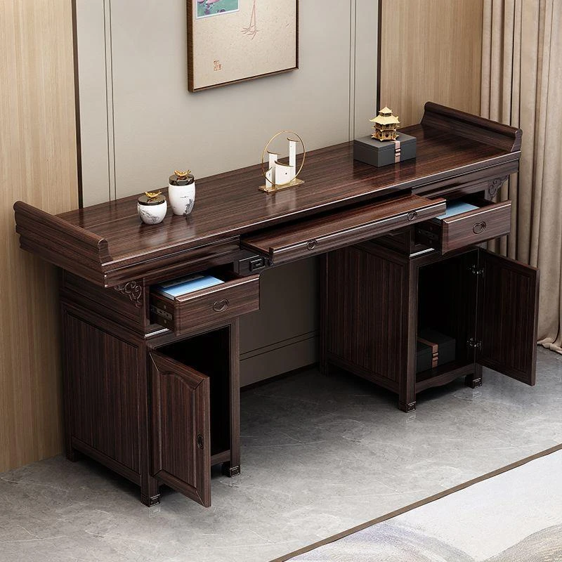 新中式实木八仙桌贡桌中堂四件套客厅紫金檀木神台新中式檀木供桌