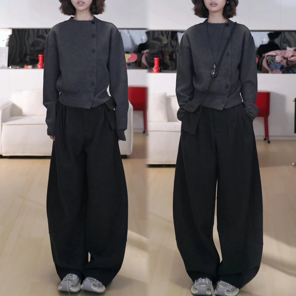 网红洋气半高领长袖针织衫女2026秋冬新款宽松显瘦内搭打底衫上衣