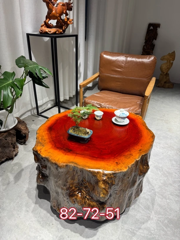 原木树墩桌围炉煮茶办公室复古怀旧棕色边几茶艺