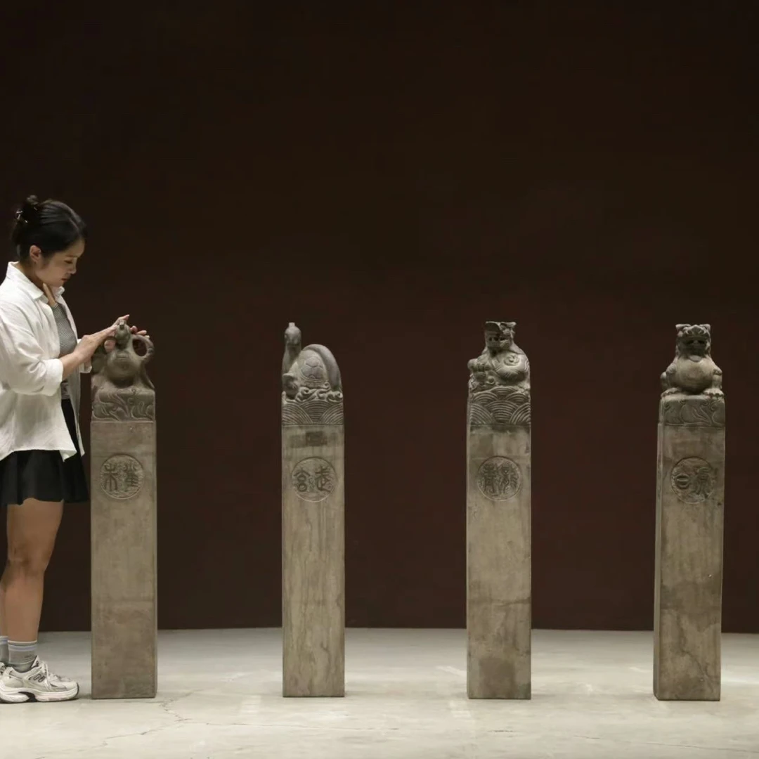 石雕创意摆件工艺品材质：青石不包邮不卸车