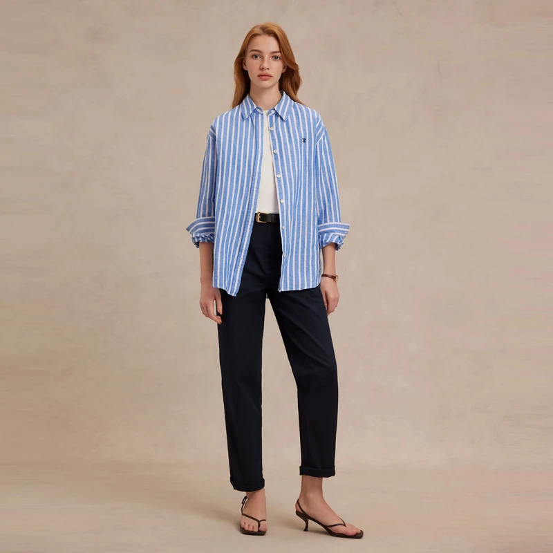 【女装优选WL】Eland衣恋休闲裤女复古 通勤裤子EETCF23M01