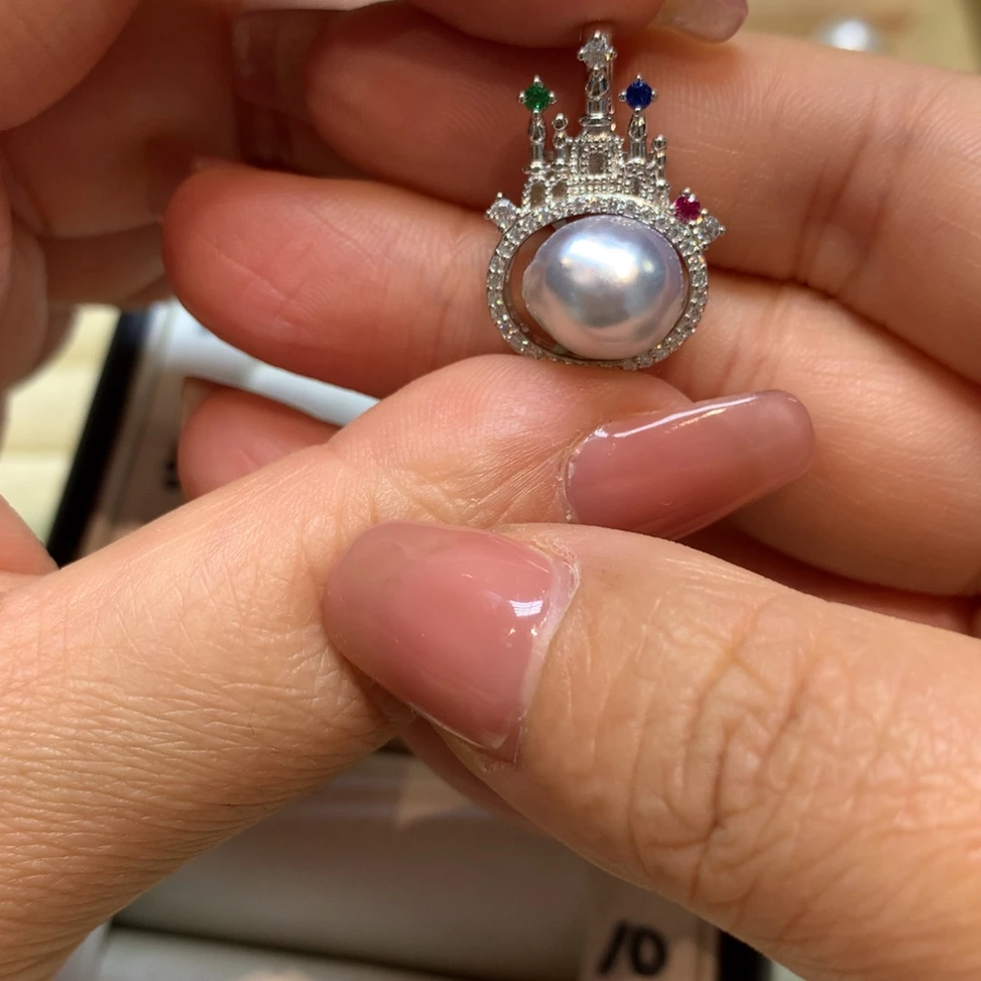 海水珍珠颈饰银S925镶嵌