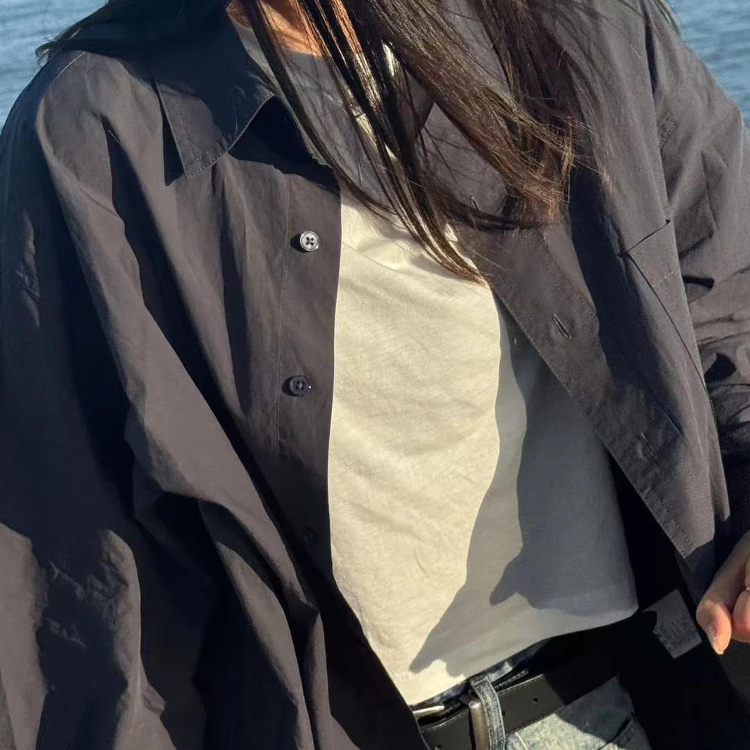 白蓝春秋款慵懒衬衫外套 0923