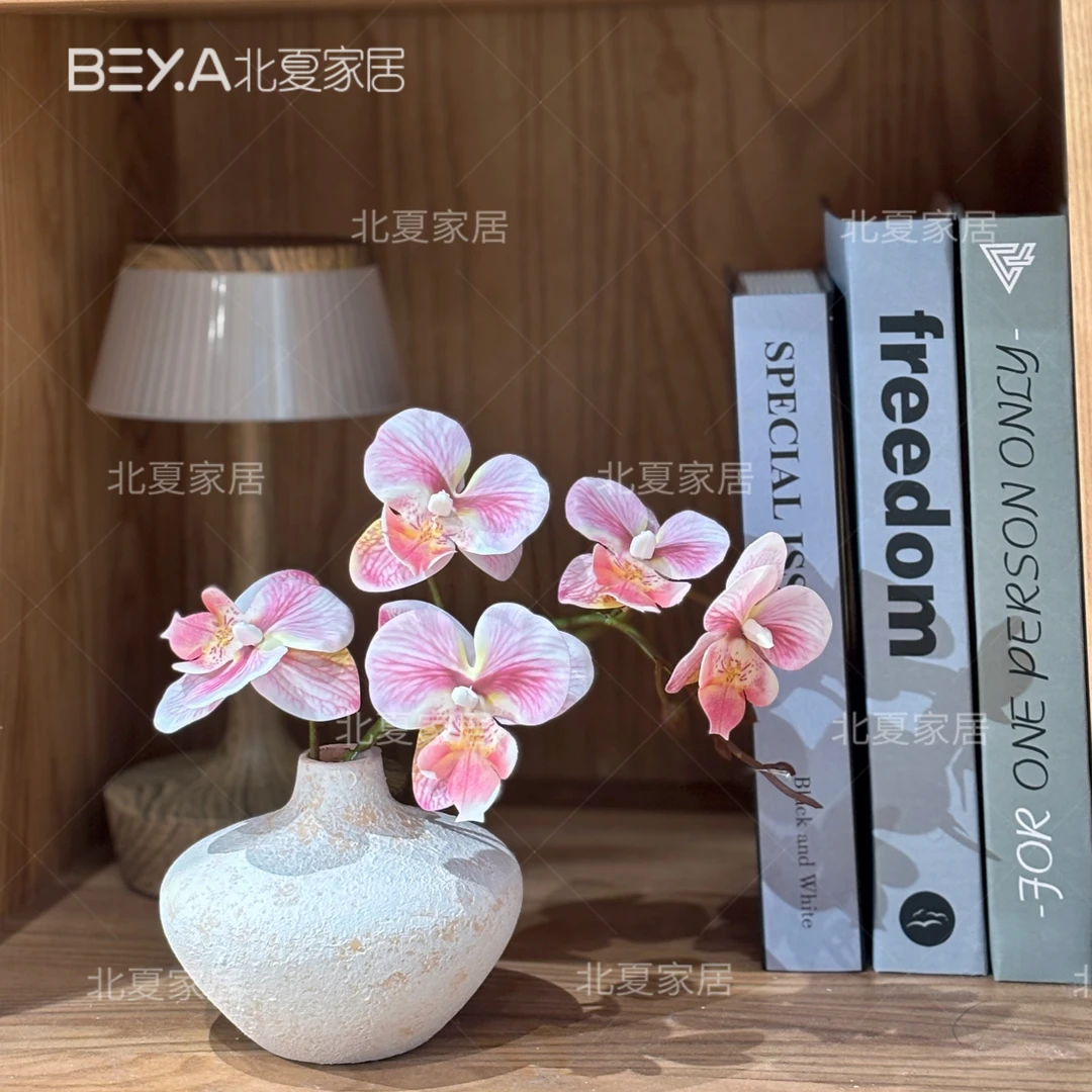 蝴蝶兰假花仿真花摆设轻奢高端餐桌装饰品花卉花艺摆件室内假花