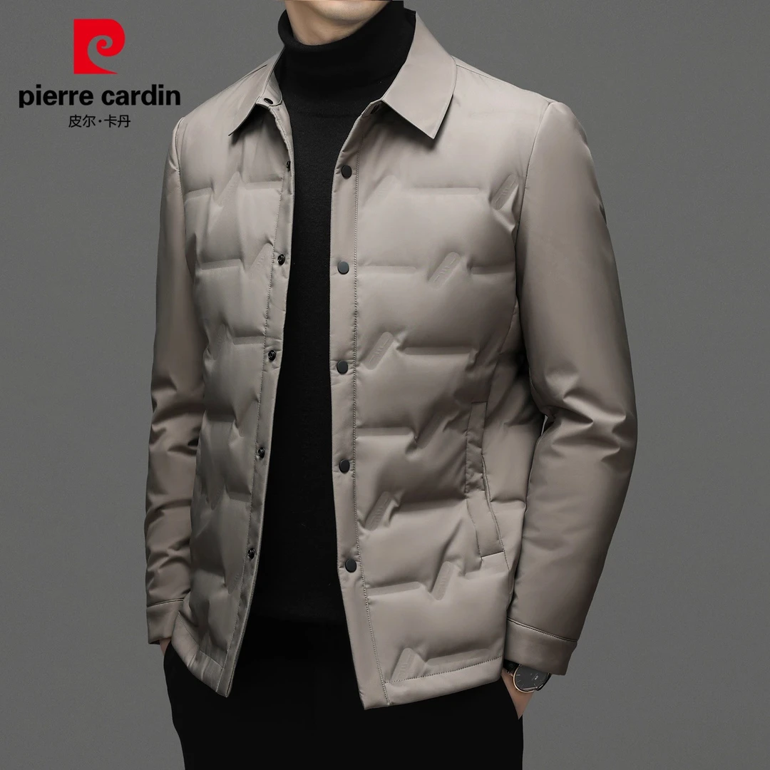 皮尔卡丹男士轻薄羽绒服冬季新款保暖白鸭绒休闲短款外套男装