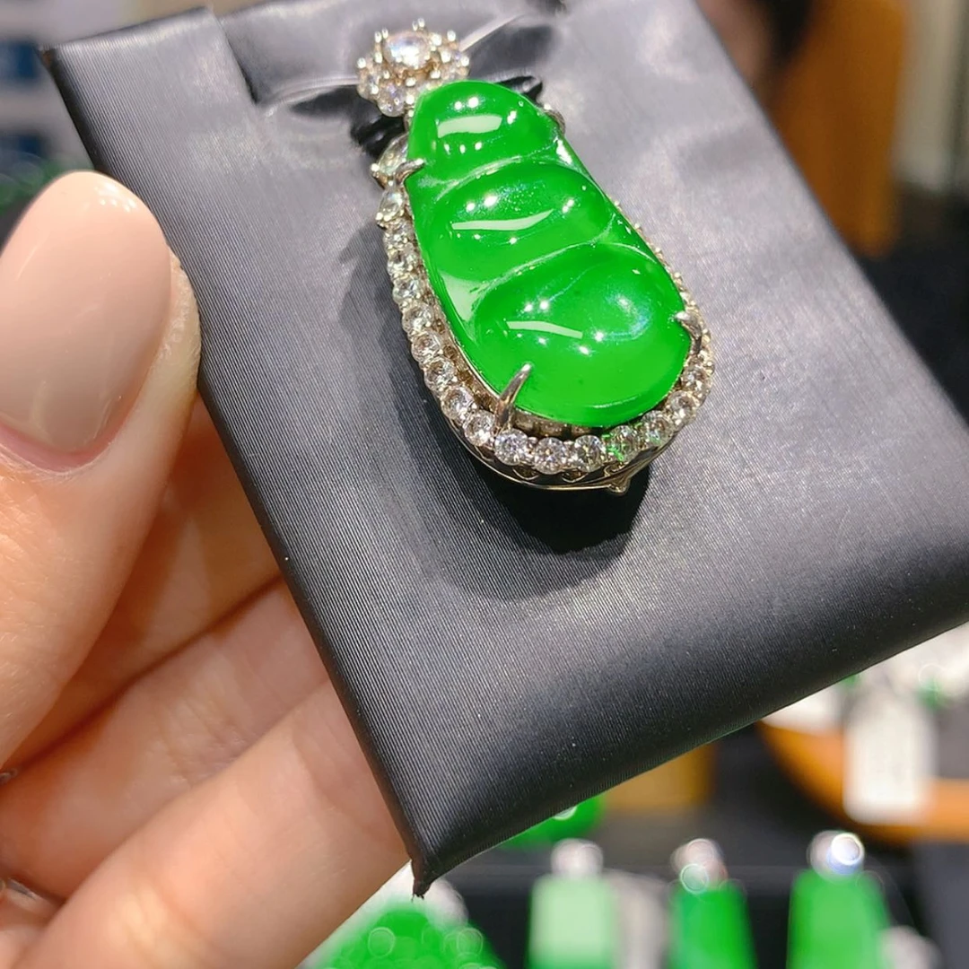 【闪购商品】颈饰银S925镶嵌翡翠2柒姐