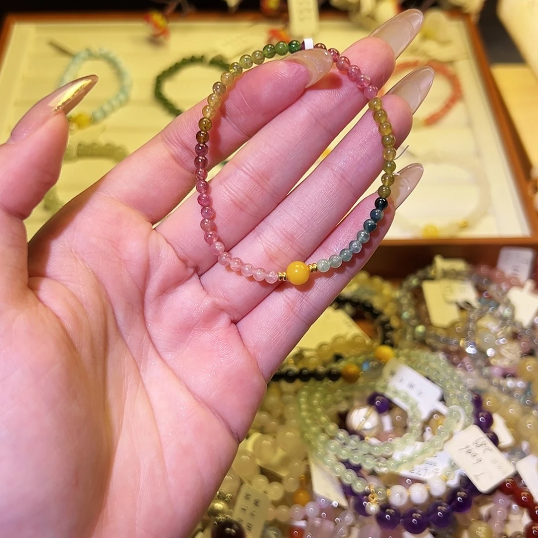 烟晶手链银S925镶嵌T碧玺1341