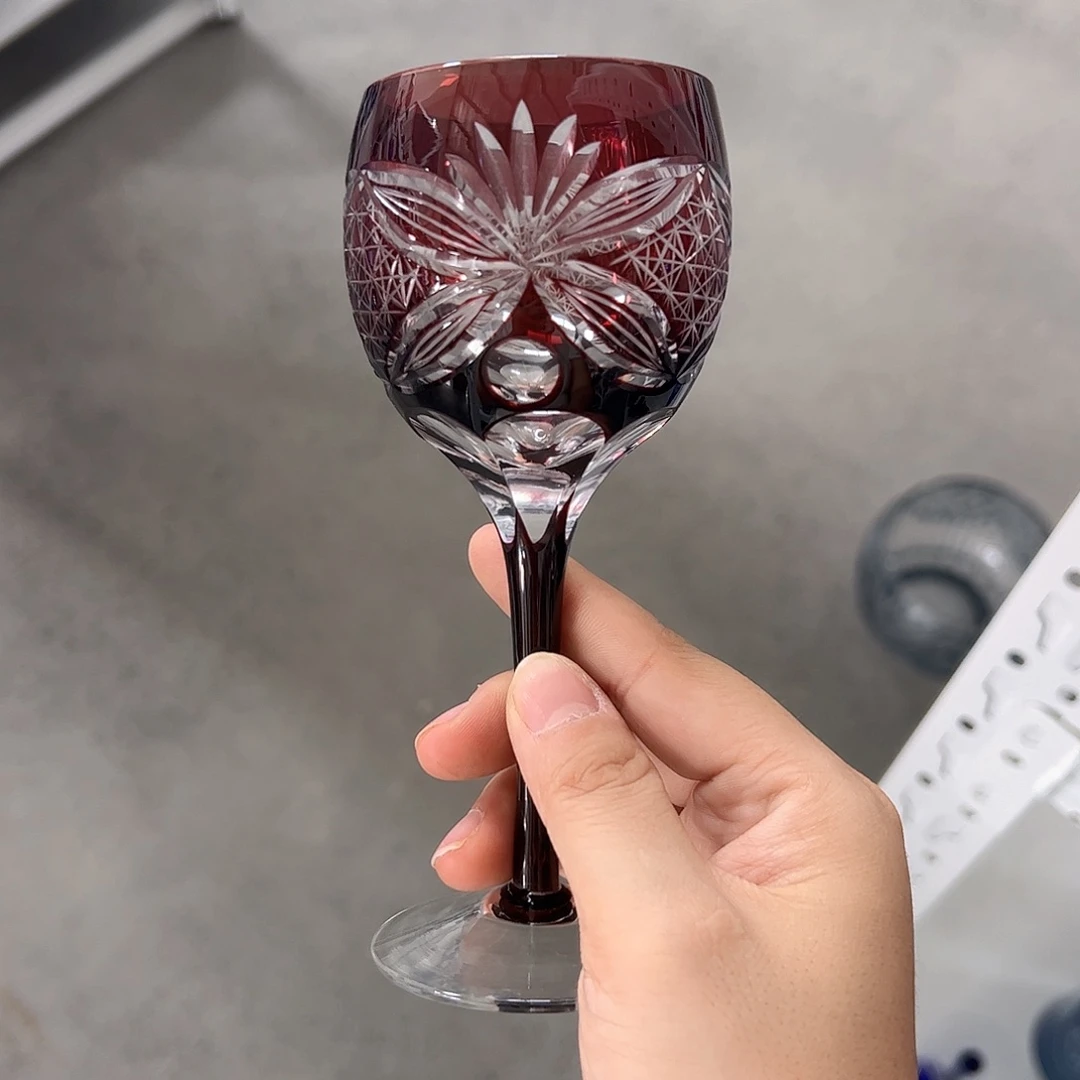 水晶玻璃高脚款微瑕一个