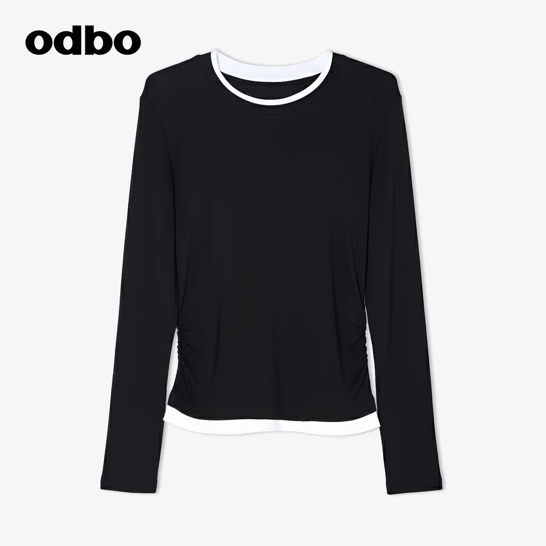 odbo/欧迪比欧针织长袖毛针织衫弹力针织打底衫女装气质修身百搭