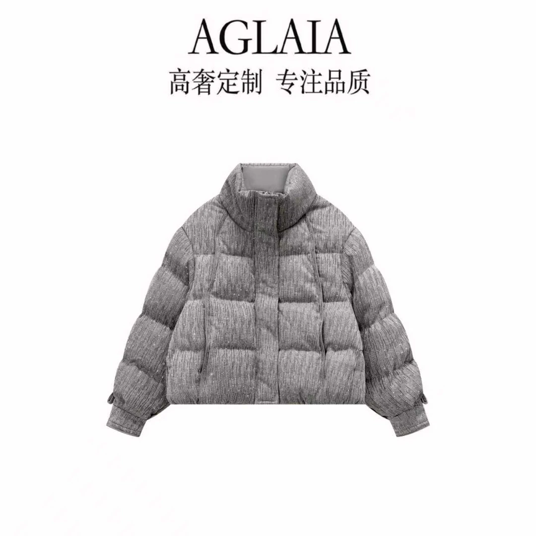 AGLAIA~【璀璨银河】冬季新款细闪亮钻时尚气质百搭羽绒服女6502