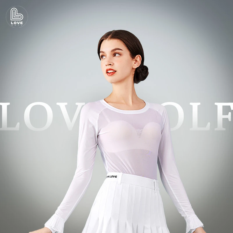 高尔夫打底衣女款Lovegolf冰丝防晒时尚休闲运动速干衣显瘦名媛风