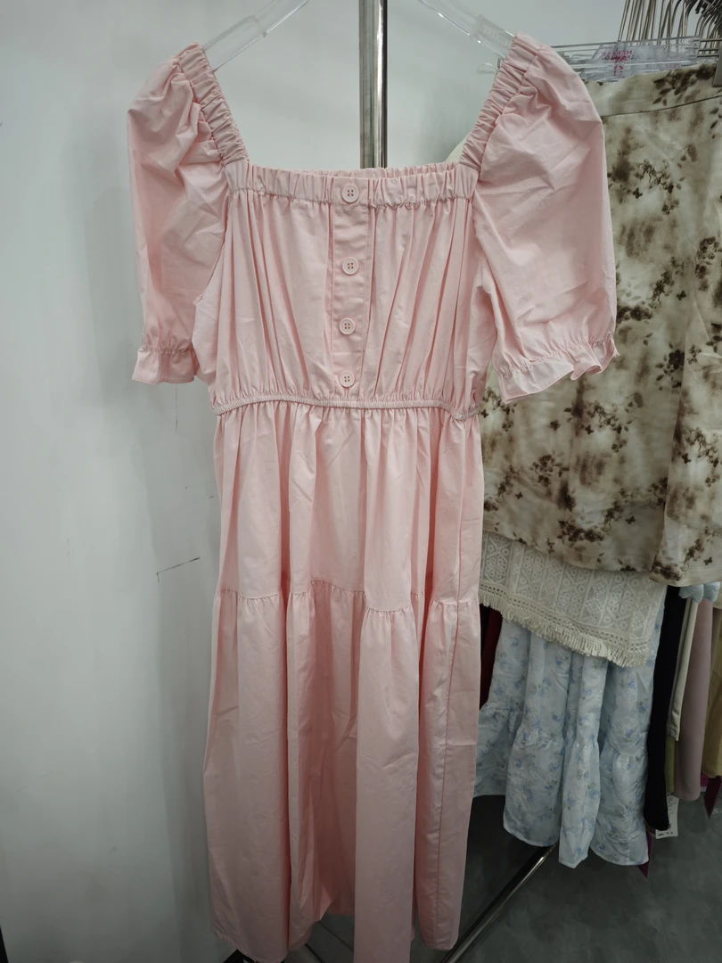 2025新款粉色甜美时尚显瘦长连衣裙22035L026