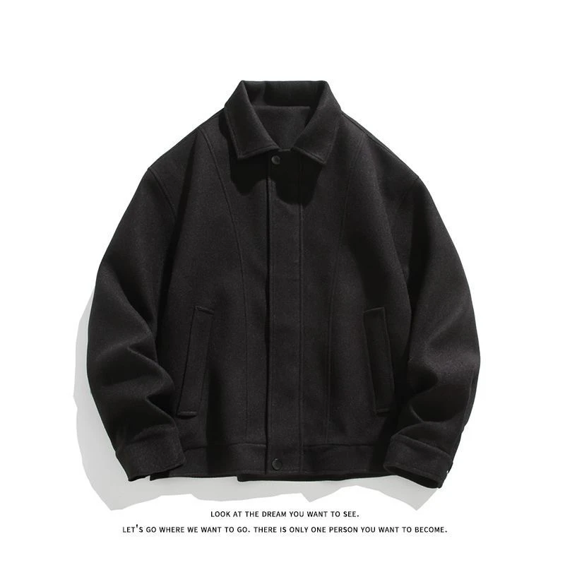 美式短款秋冬翻领夹克外套妮子面料男女同款高品质