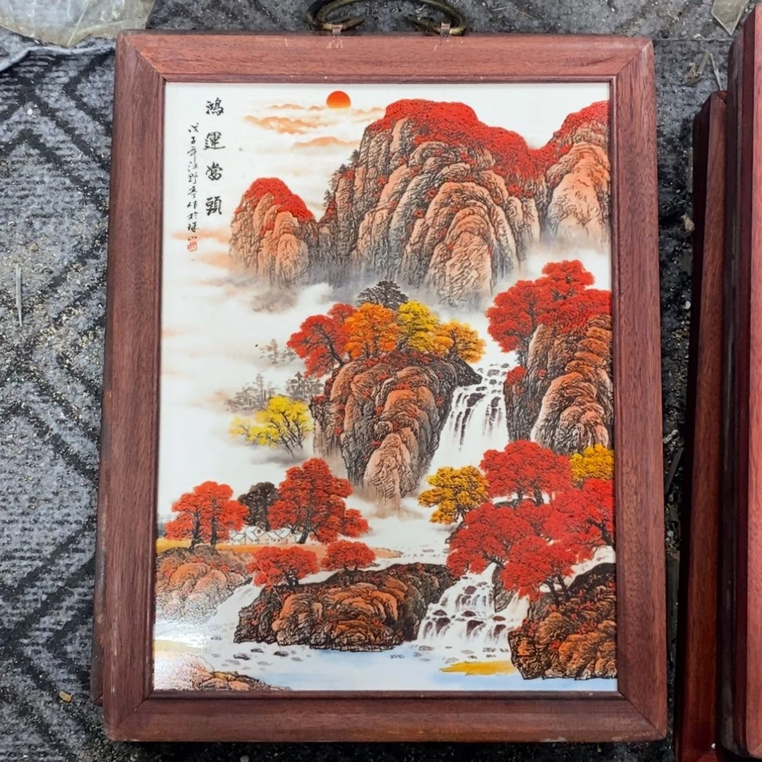 瓷片37*28 景德镇瓷板画柴窑烧制