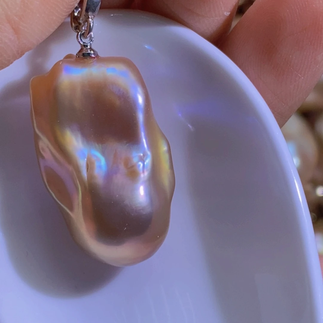 银S925镶嵌淡水珍珠微瑕