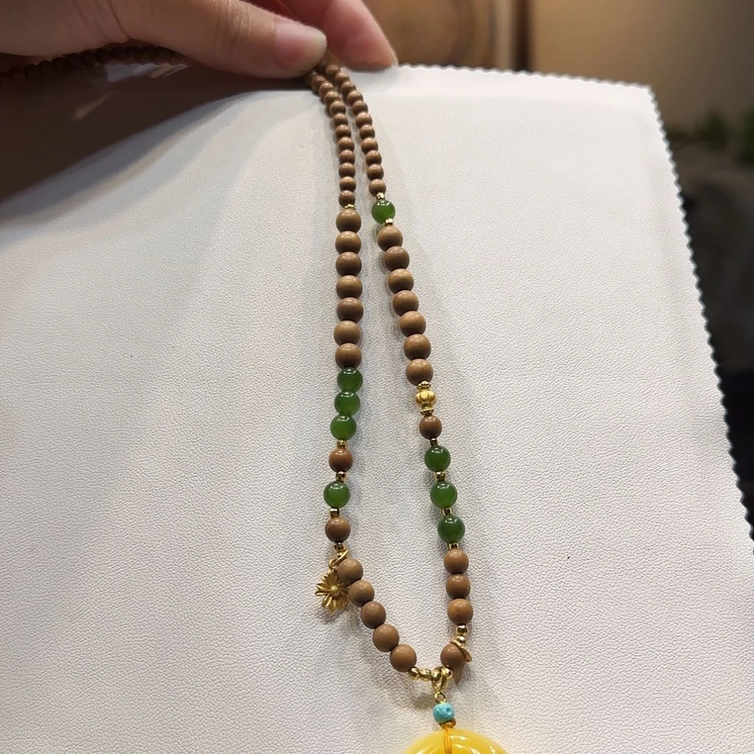 蜜蜡未镶嵌项链公主扣蜜蜡项链