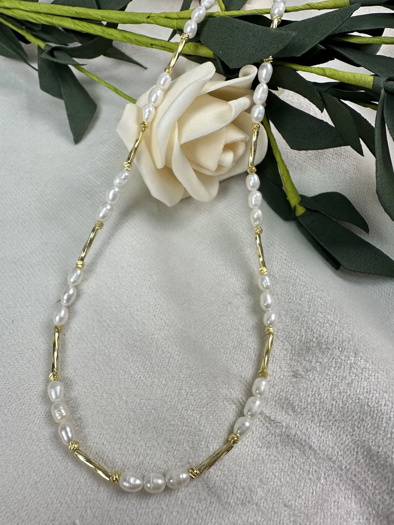 铜项链 手工气质白色轻奢珍珠法式小众复古款式