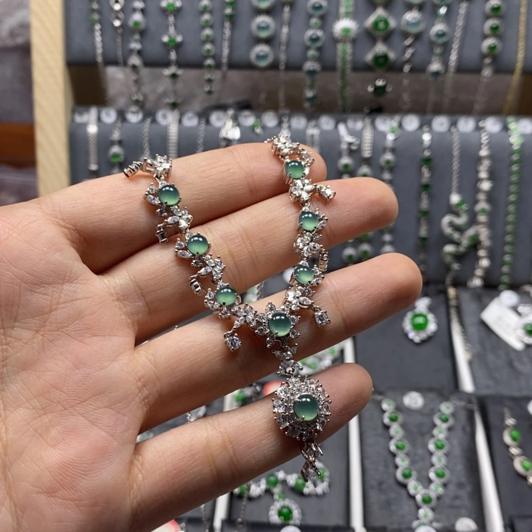 翡翠颈饰银S925镶嵌A***h