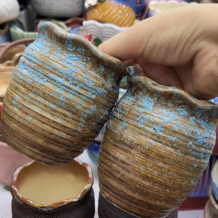 多肉绿植陶瓷花盆9.9包邮，有孔