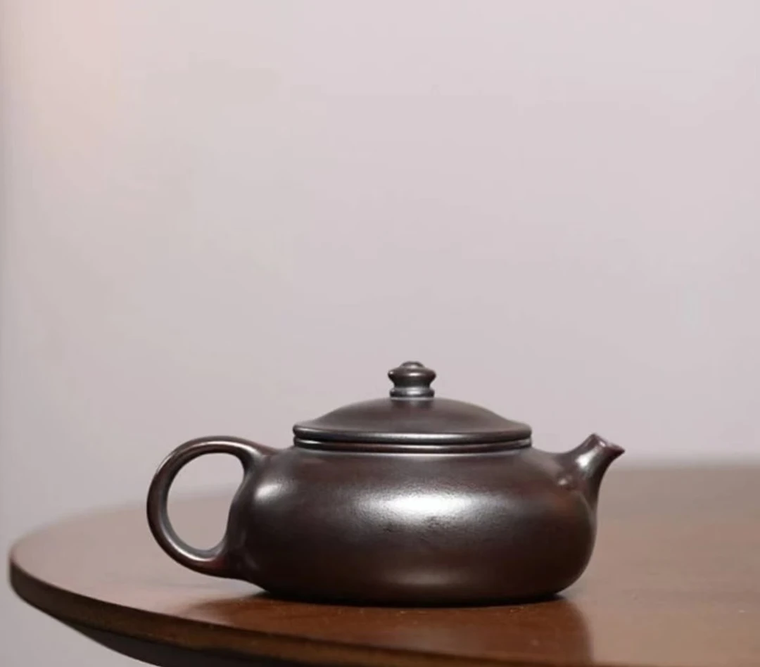 古红泥光器寒江紫砂壶