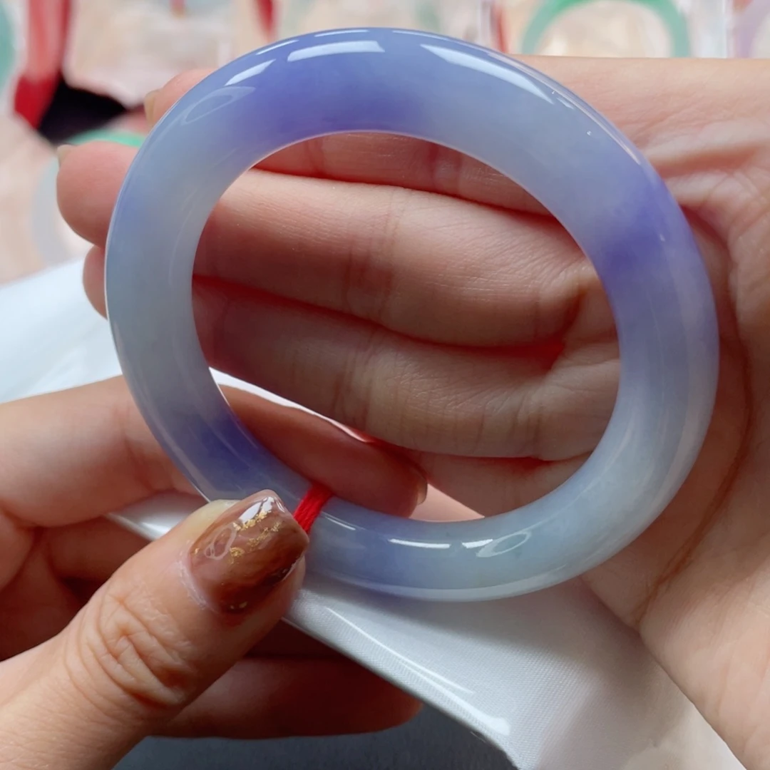 未镶嵌手镯翡翠53.5圆条 莫奈花园 梦幻色系3号