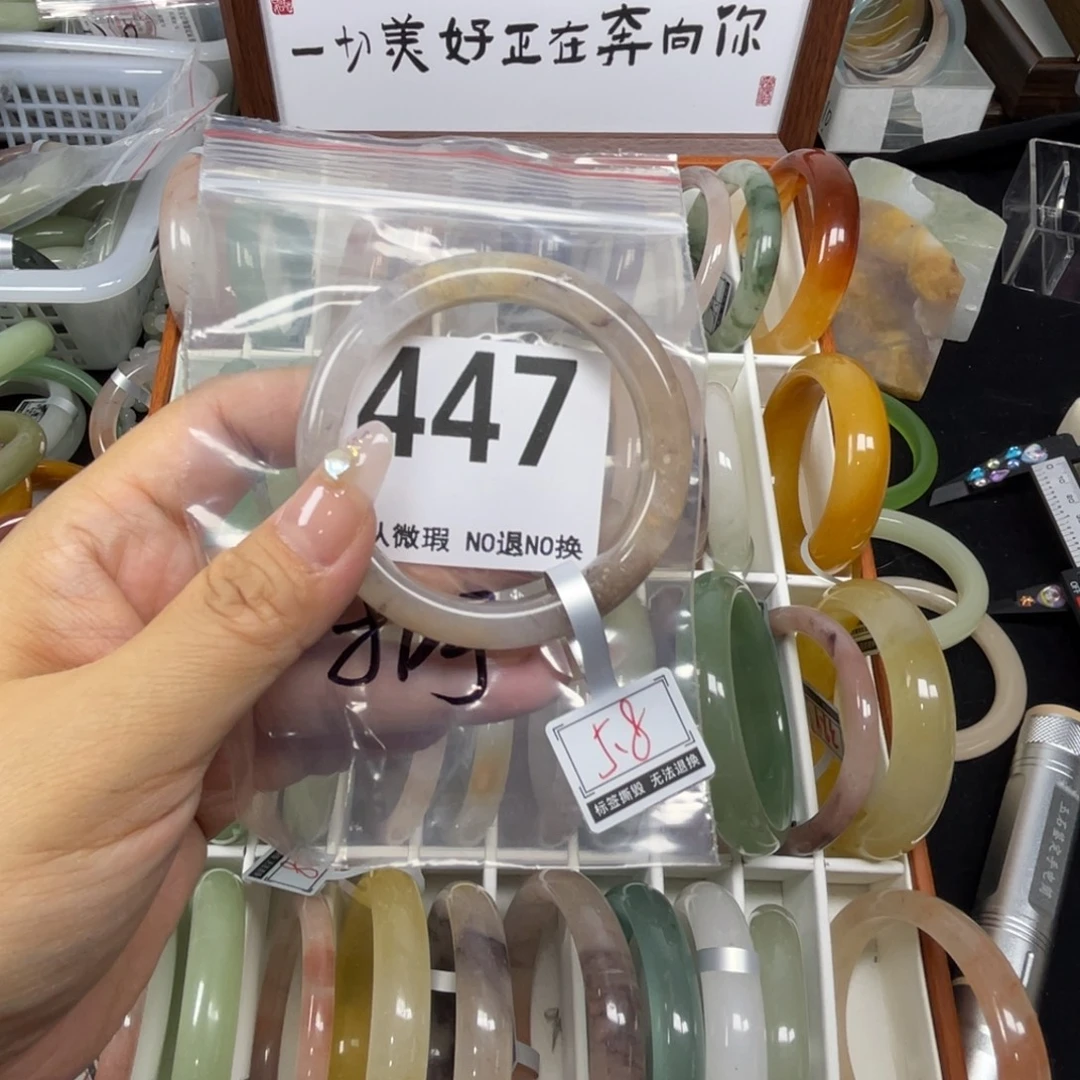 小***鱼未镶嵌手镯石英质玉51-447