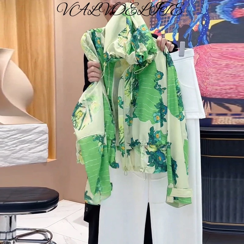 减龄时尚休闲百搭印花防晒衣女2025春夏新款宽松潮流气质简约上衣