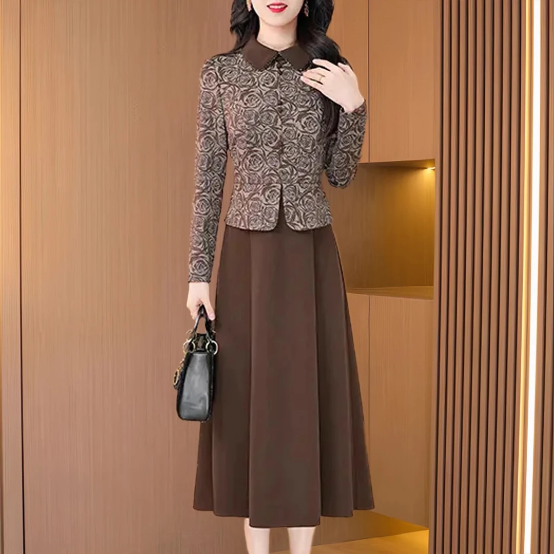 长袖连衣裙高级感2025新款流行爆款女春秋妈妈广州十三行高端品牌