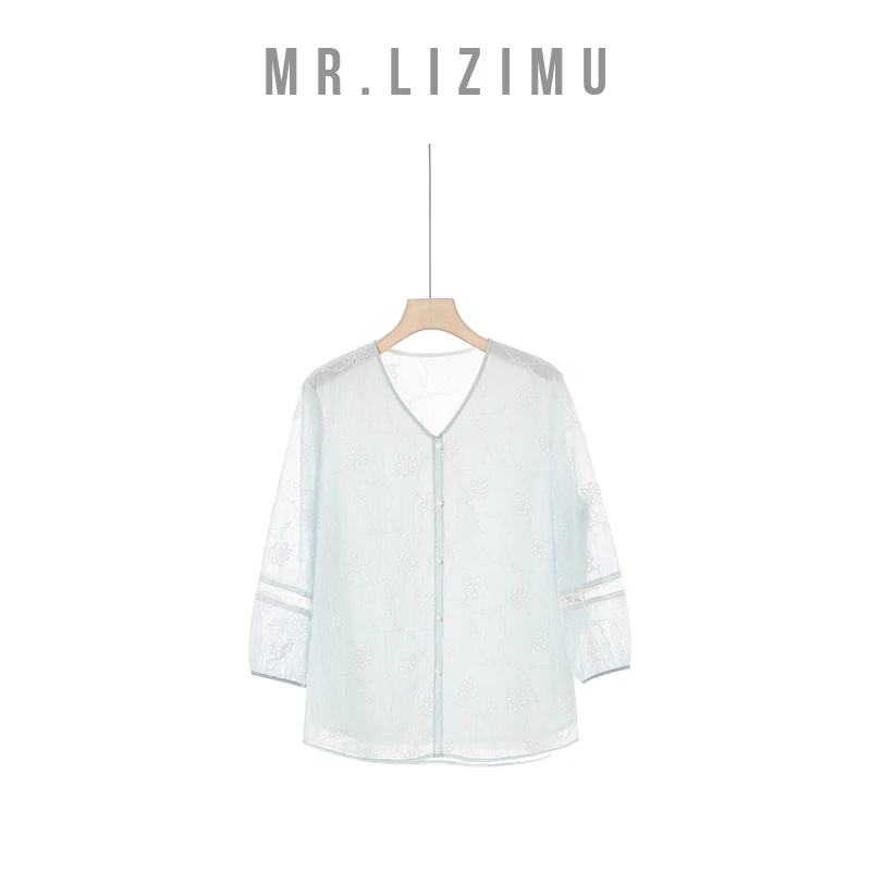 李子木先生衬衣女款爆款2025新款正品镂空刺绣阔太太气质上衣女