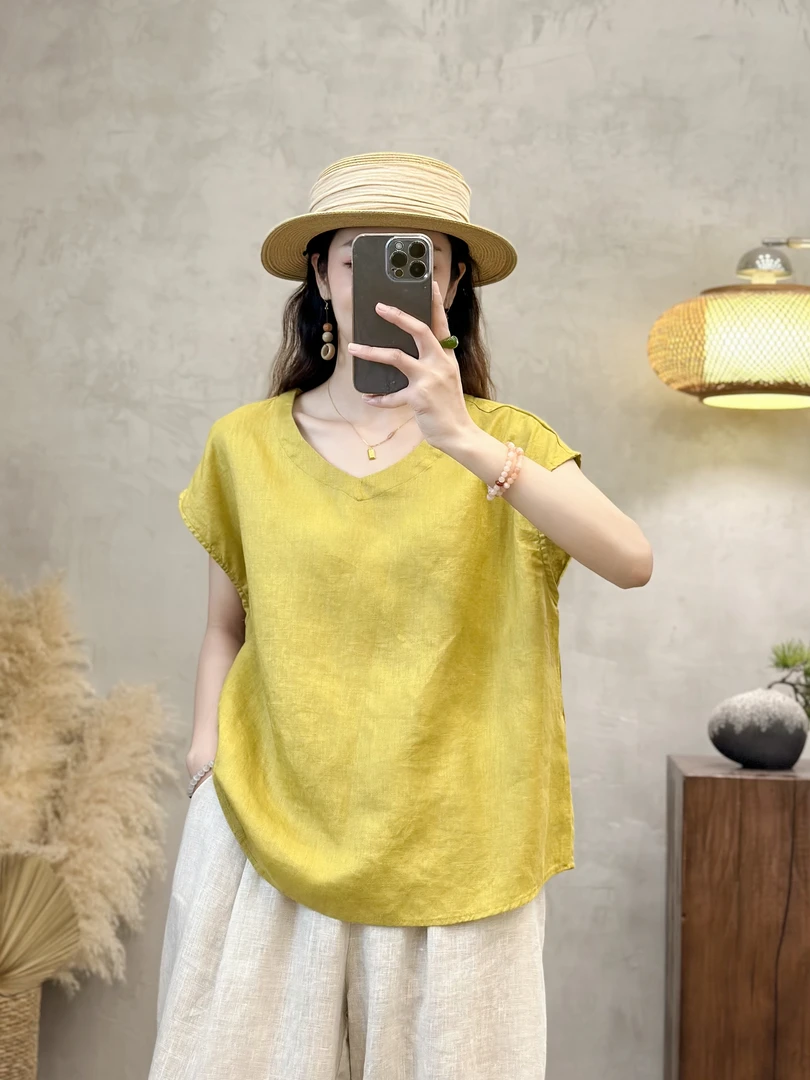 【梵·否】8878无袖纯色女2025新款圆领简约百搭时尚独特小众