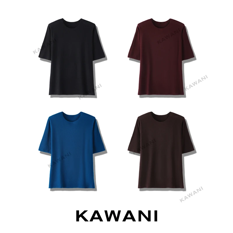 【KAWANI】48支德国Biella100羊毛岛精扬子纱无缝夏季中袖菠萝针