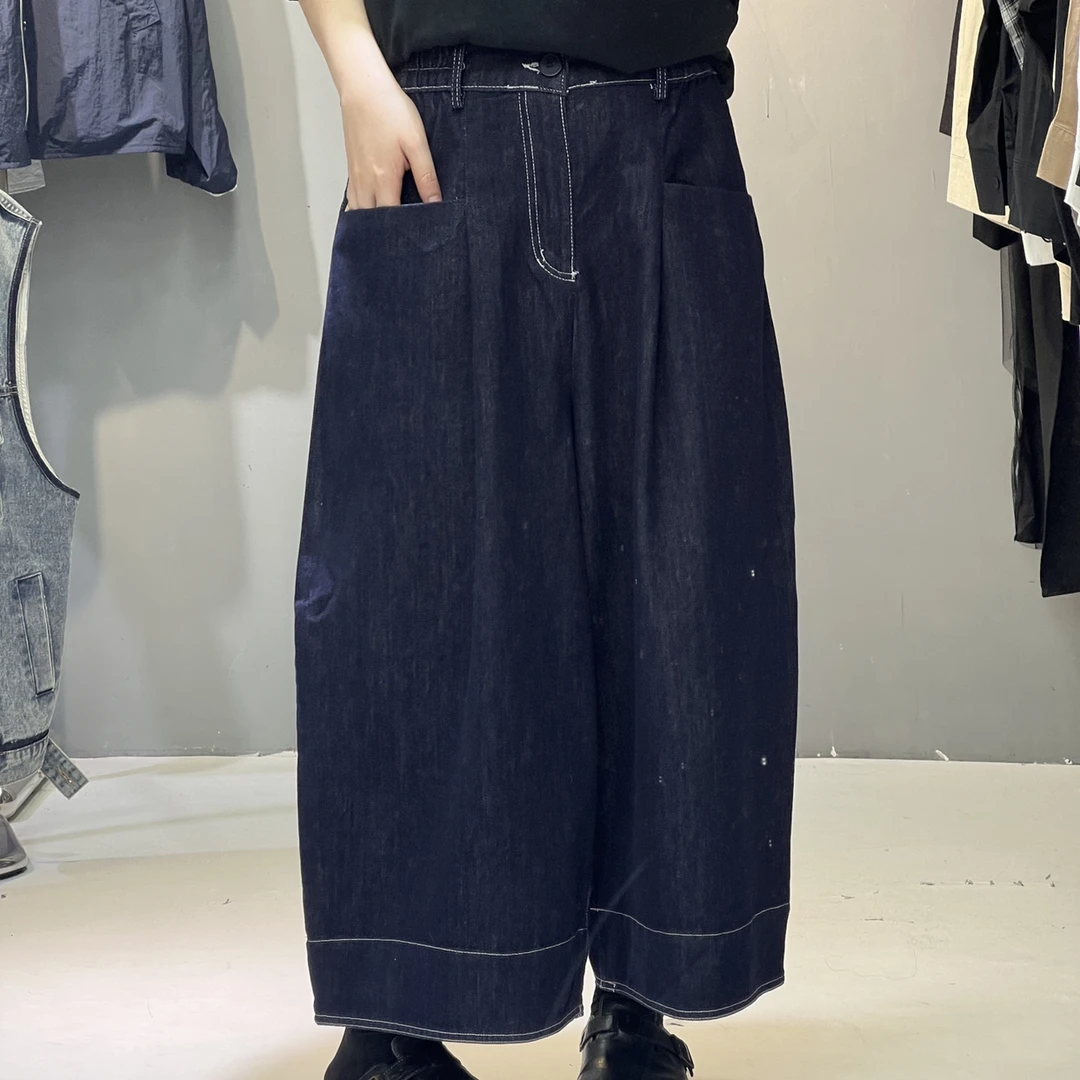 高腰显瘦阔腿牛仔裤女宽松直筒休闲文艺风