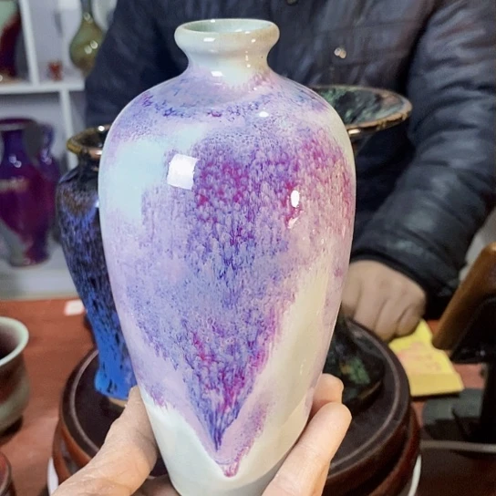 摆件尚峰钧窑作品梅瓶
