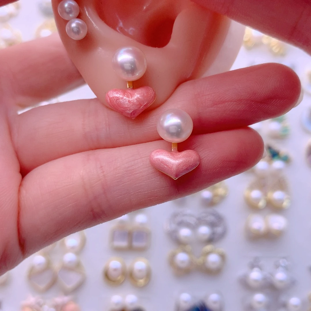合金淡水珍珠耳饰