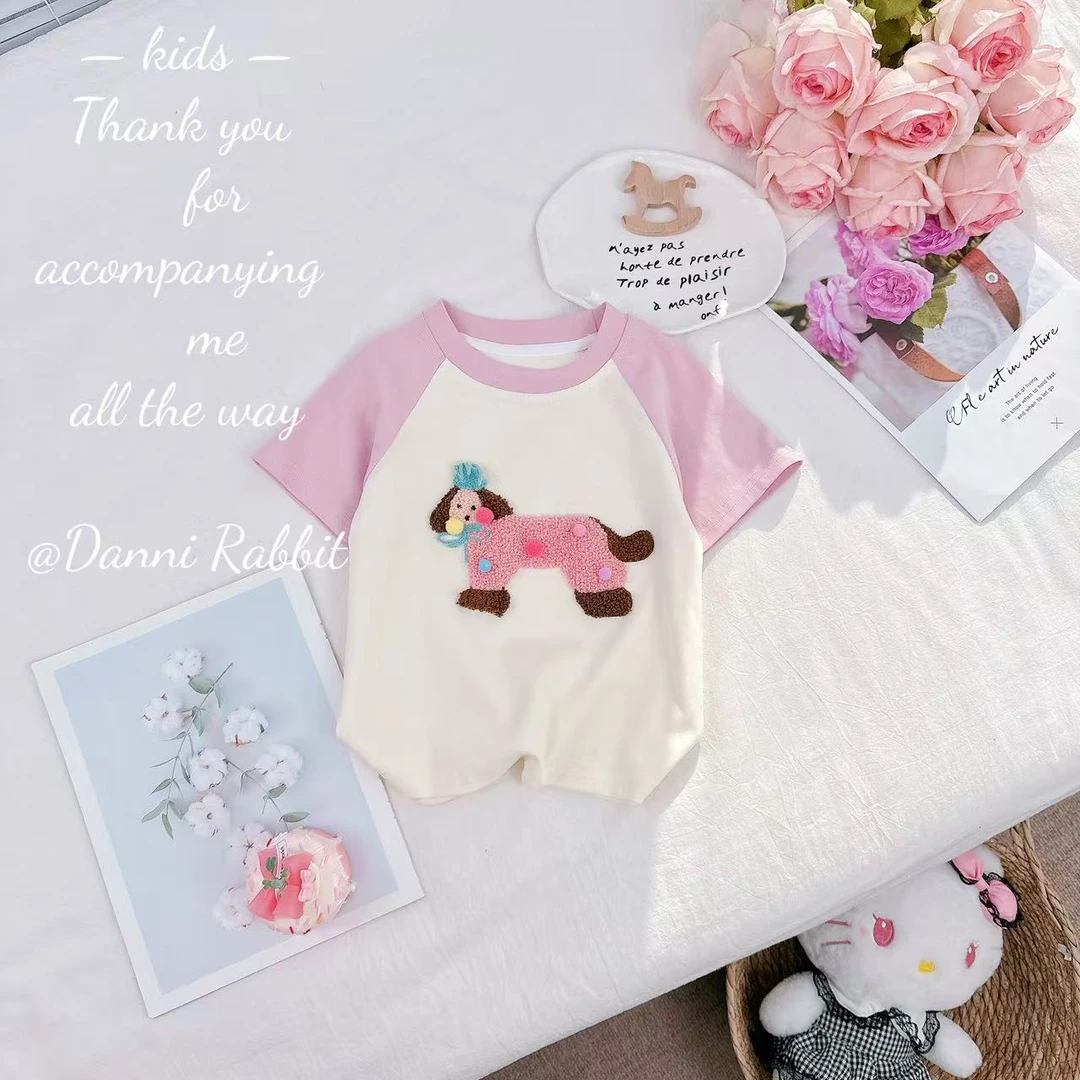 夏款*卡通腊肠狗+柔软百搭*女童T恤 D-A288