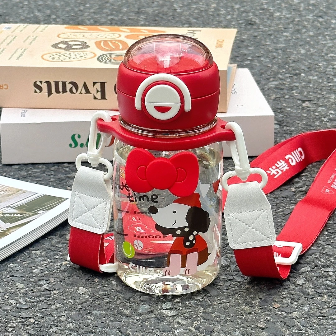 希乐ppsu水杯儿童幼儿园夏季小学生可爱吸管杯子小孩斜跨双饮水壶